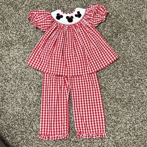 Mini mouse smocked set size 6 Eliza James